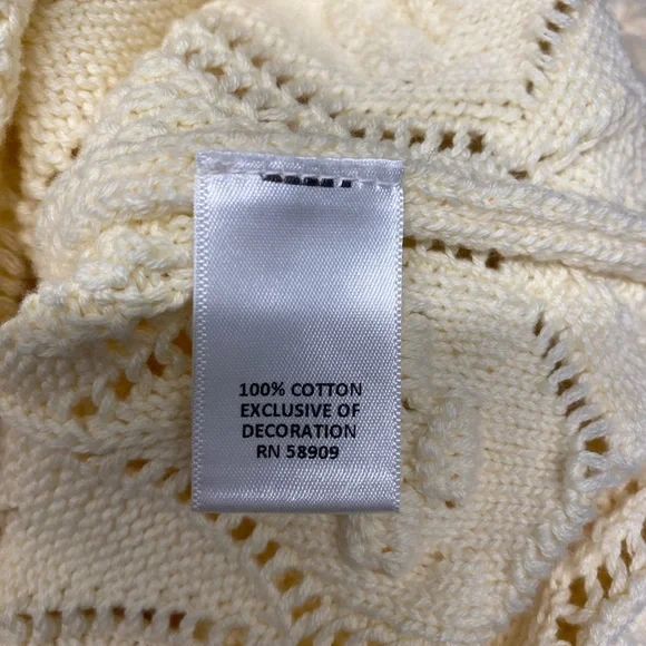 CHELSEA & VIOLET Chelsea & Violet Cream Cardigan with Floral Accents - Picture 4 of 4